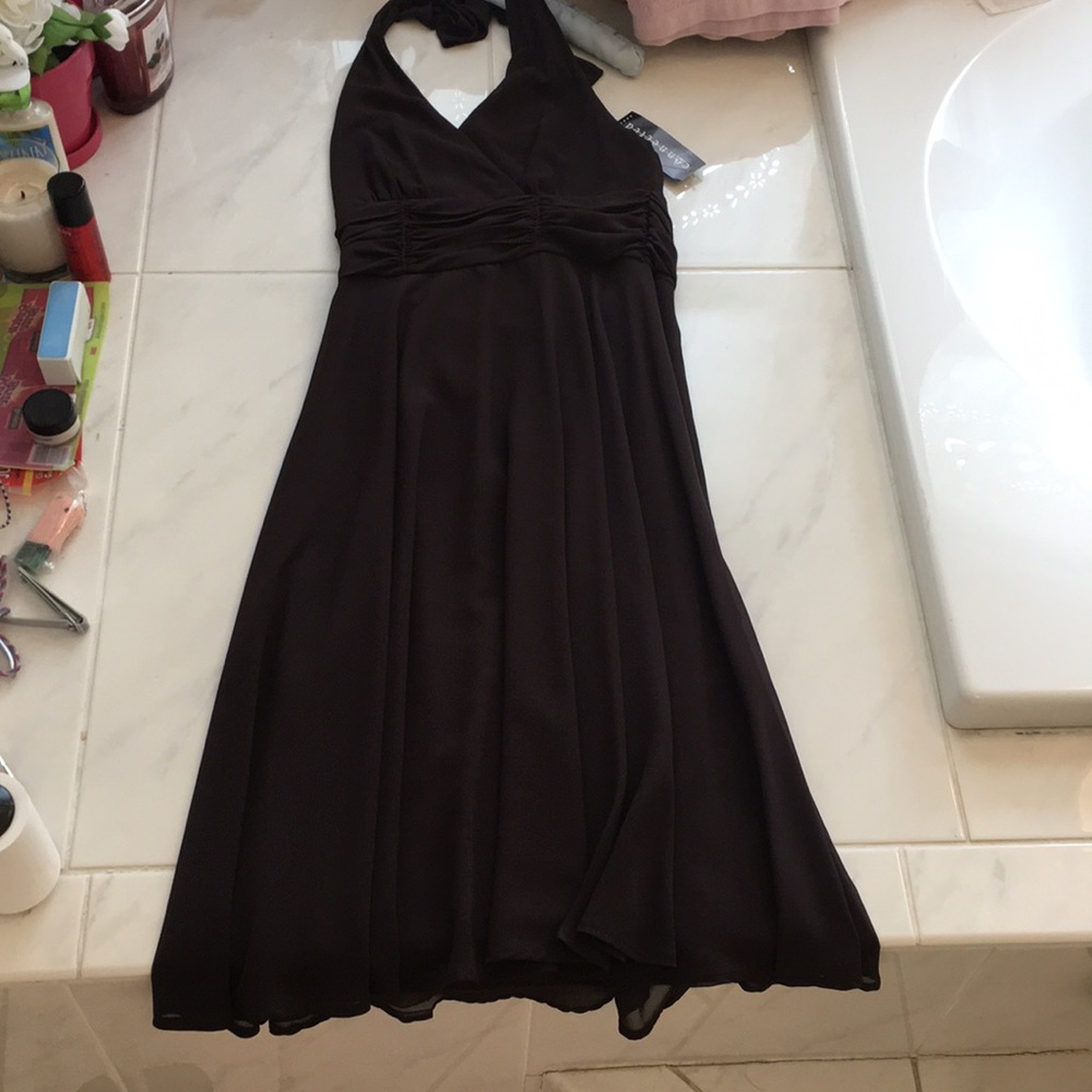 Connected Apparel Brown Midi Dress